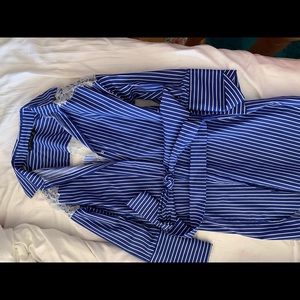 Zara navy and white lace dress